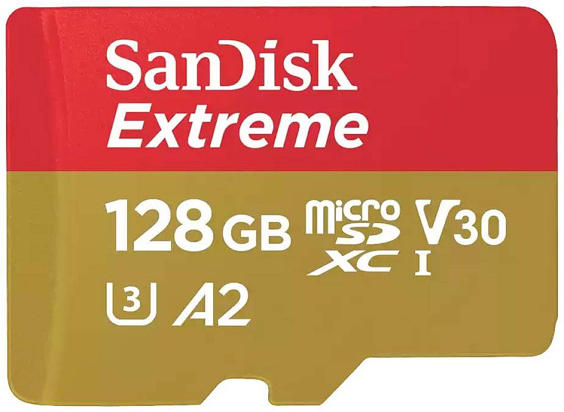 SanDisk Extreme microSDXC 128 GB Class 10, UHS-I, v30 Video Speed Class odporny na wstrząsy, wodoszczelny - obrazek 1