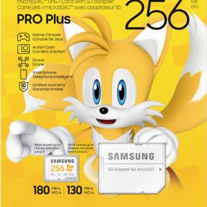 Samsung Sonic Edition – „Tails” microSDXC Produkt nowy 256 GB A2 Application Performance Class, v30 Video Speed Class, U Samsung Sonic Edition – „Tails” microSDXC Produkt nowy 256 GB A2 Application Performance Class, v30 Video Speed Class, U