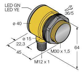 Bezzwrotny czujnik fotoelektryczny Turck T306EQ 3033442 nadajnik 1 szt. - obrazek 1