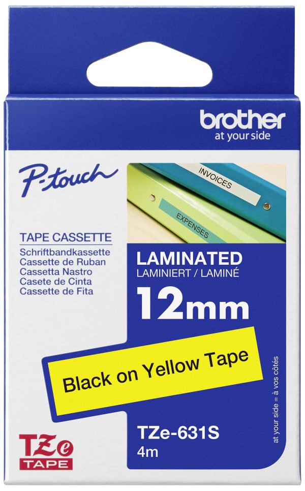 Brother TZe-631S Taśma do nadruku Kolor taśmy: żółty Kolor nadruku: czarny 12 mm 4 m