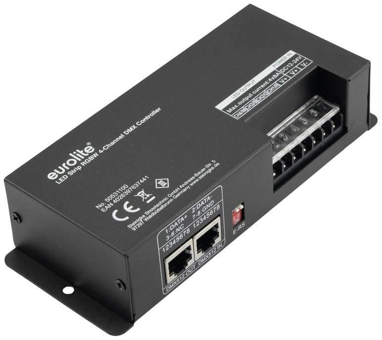 Eurolite 50531100 Kontroler 768 W (max) 8 A 12 - 24 V/DC 12 V, 24 V metal (D x S x W) 16.4 x 6.6 x 3.8 cm 1 szt. - obrazek 1