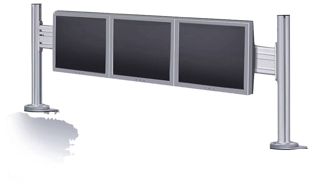 Neomounts Uchwyt do monitora, stołowy FPMA-DTB100 3 Wyświetlacz 25,4 cm (10") - 61 cm (24") srebrny Sztywny - obrazek 1