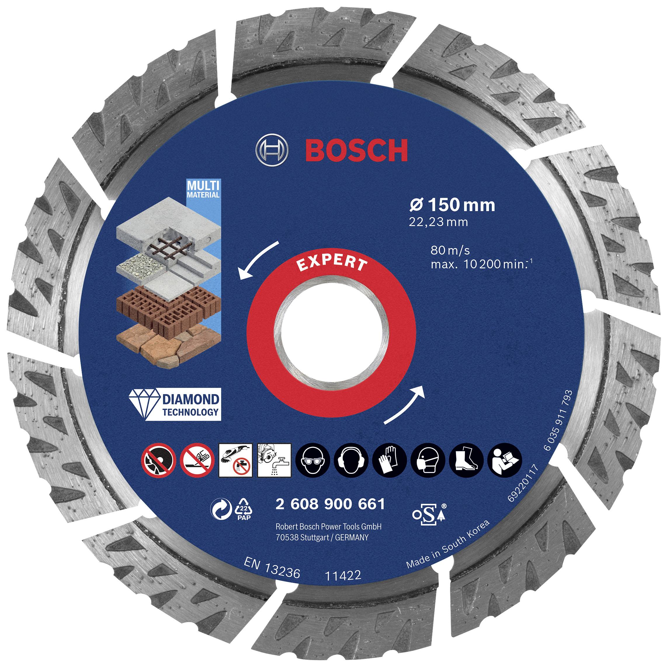 Bosch Accessories 2608900661 EXPERT MultiMaterial Tarcza tnąca diamentowa Średnica 150 mm Średnica otworu 22.23 mm kamie - obrazek 1
