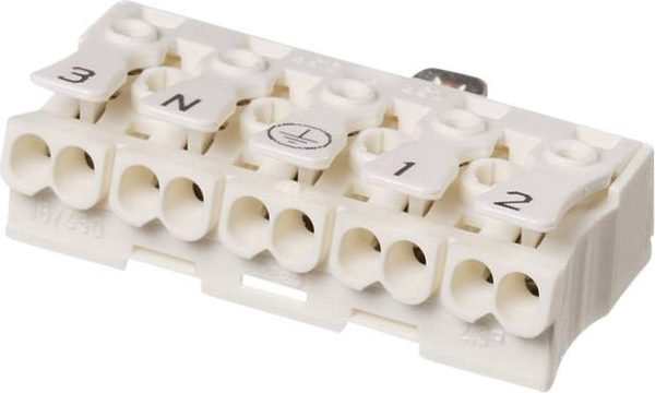 Adels-Contact 21806 LK 980-01/5 B Złącze oświetleniowe elastyczny: -2.5 mm² stała: -2.5 mm² Ilość styków: 5 1 szt. biały