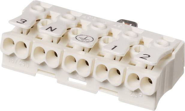 Adels-Contact 21806 LK 980-01/5 B Złącze oświetleniowe elastyczny: -2.5 mm² stała: -2.5 mm² Ilość styków: 5 1 szt. biały - obrazek 1