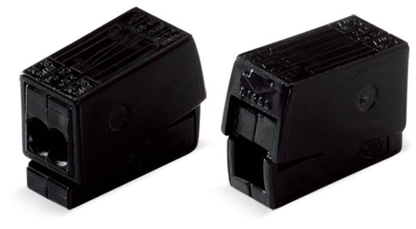 WAGO 224-114 224-114 Złącze oświetleniowe elastyczny: 0.5-2.5 mm² stała: 0.5-2.5 mm² Ilość styków: 2 100 szt. czarny