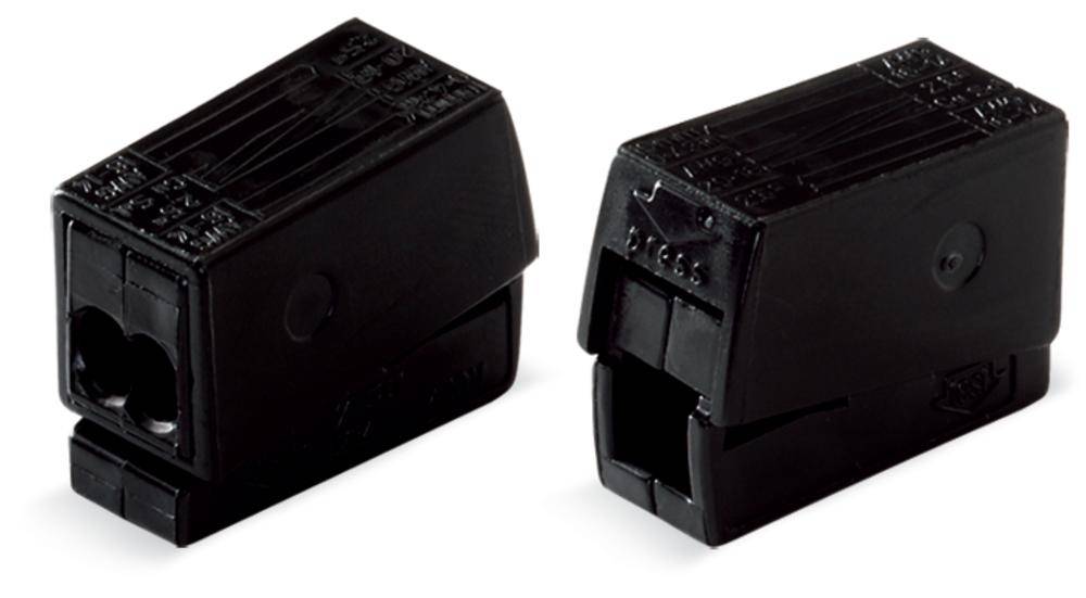WAGO 224-114 224-114 Złącze oświetleniowe elastyczny: 0.5-2.5 mm² stała: 0.5-2.5 mm² Ilość styków: 2 100 szt. czarny - obrazek 1