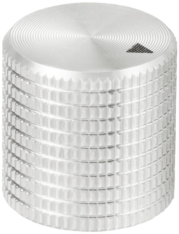 TRU COMPONENTS TC-11613848 Pokrętło z nakładką ze znacznikiem srebrny (Ø x W) 17 mm x 17 mm aluminium 1 szt.