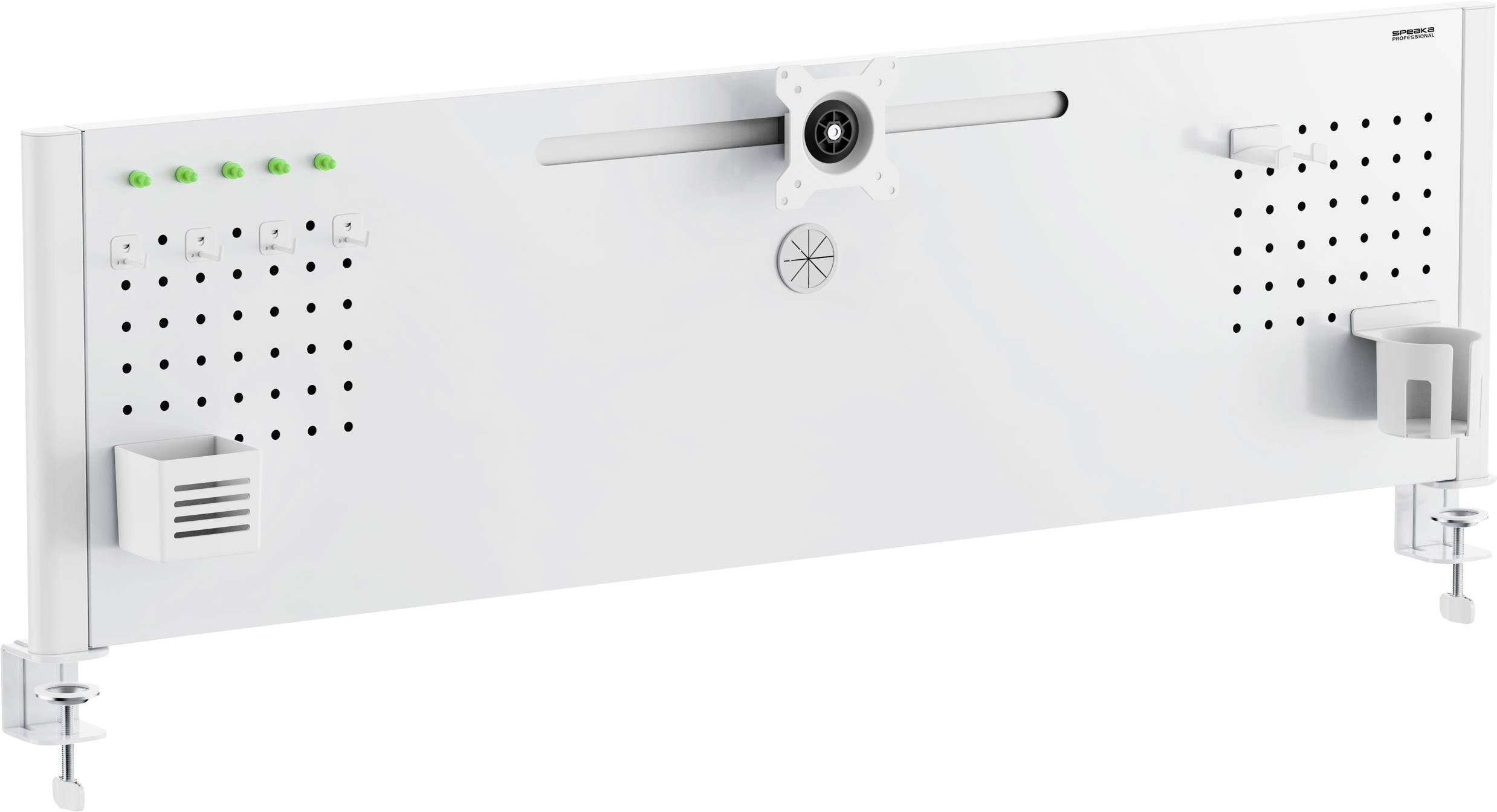 SpeaKa Professional Uchwyt do monitora, stołowy SP-B25-02 Monitor + Organizer Board 1 Wyświetlacz biały (matowy) Sztywny - obrazek 1