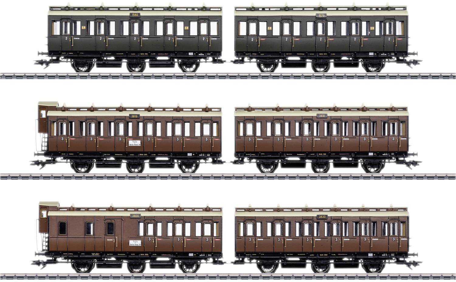 Wagon osobowy Märklin 42047 H0 Zestaw wagonów przedziałowych 6-wagonowych KPEV - obrazek 1