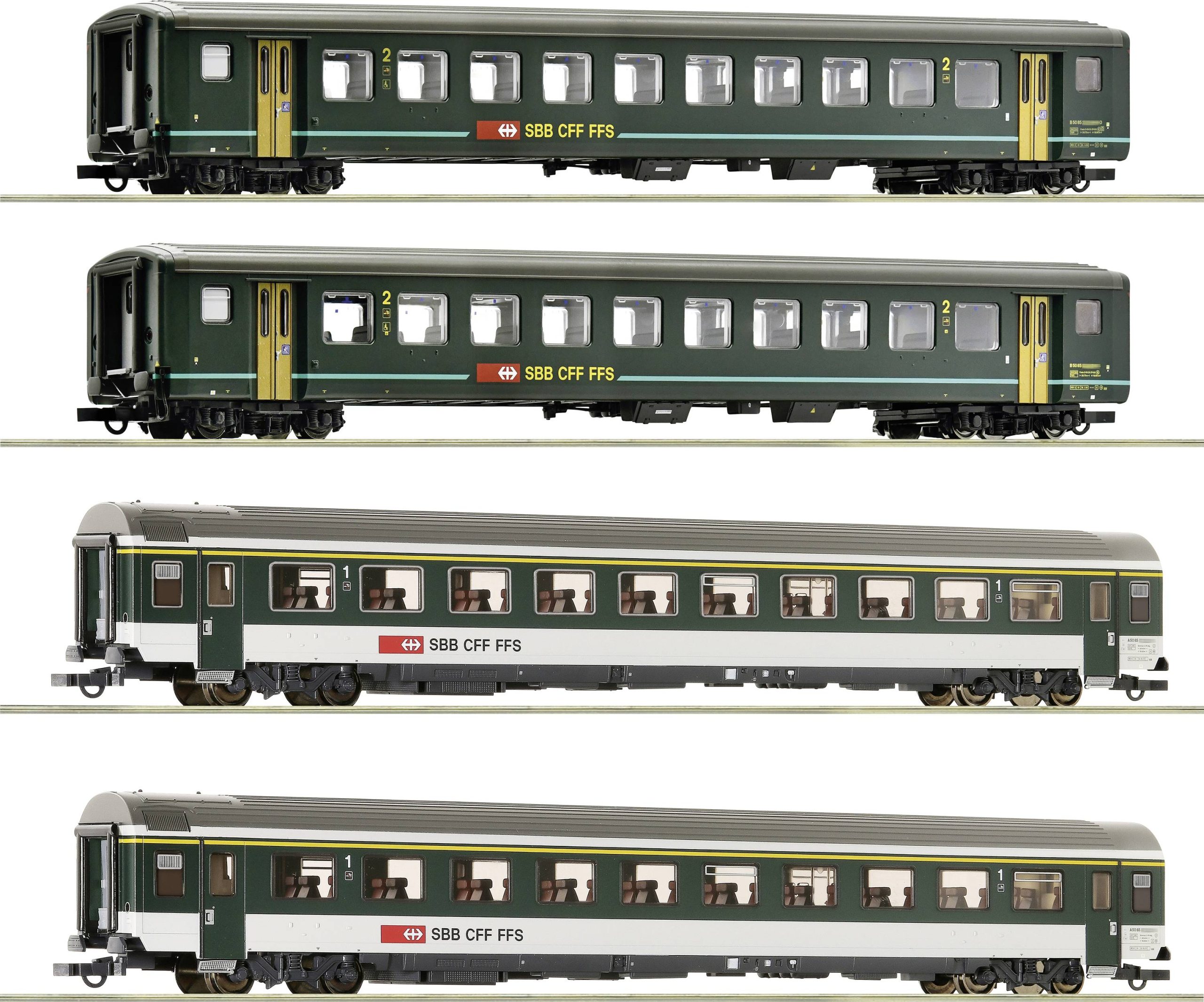 Wagon osobowy Roco 6200091 H0 4-częściowy zestaw 2 „IR 1617” SBB - obrazek 1