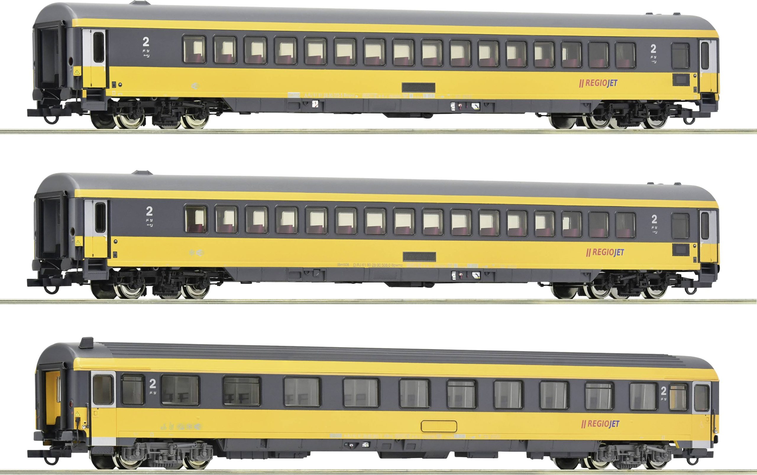 Wagon osobowy Roco 6200082 Zestaw H0 3 wagonów osobowych Regiojet - obrazek 1