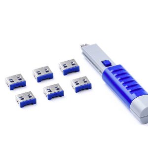 Smartkeeper Blokada portu USB UL03PKDB Zestaw 6-elementowy granatowy zaw. 1 klucz UL03PKDB Smartkeeper Blokada portu USB UL03PKDB Zestaw 6-elementowy granatowy zaw. 1 klucz UL03PKDB