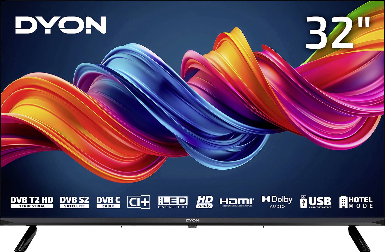 Dyon D800151 Telewizor LCD 80 cm 31.5 cal EEK F (A - G) DVB-T2, DVB-C, DVB-S, HD ready, CI+ czarny - obrazek 1