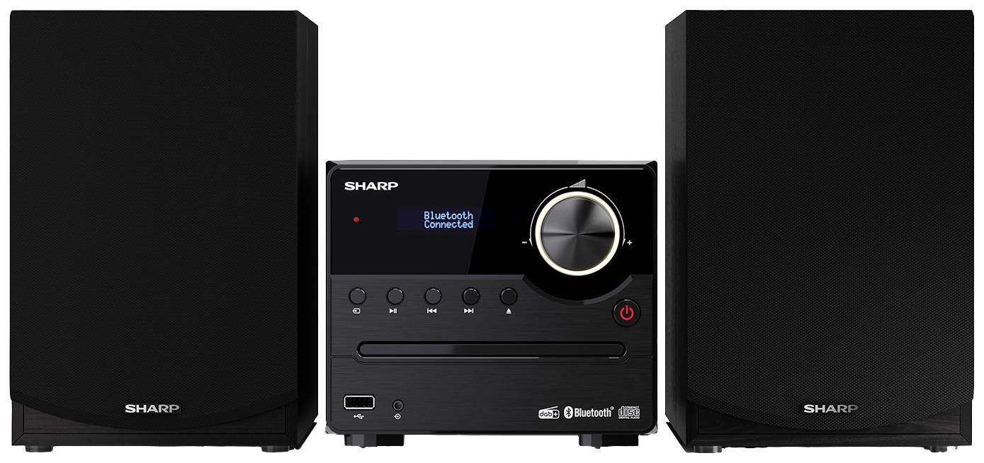 Miniwieża Sharp XL-B517D czarny, drewno - obrazek 1