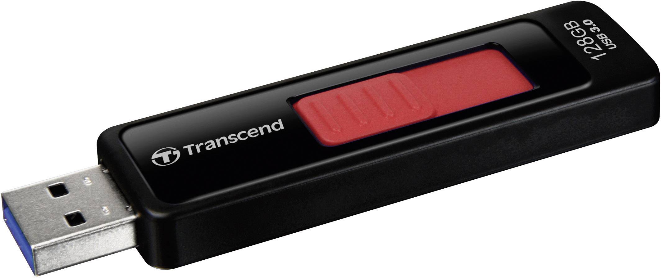 Pendrive USB 3.0 Transcend TS128GJF760, 128 GB, czarno-czerwonyi, 80 MB/s / 68 MB/s - obrazek 1