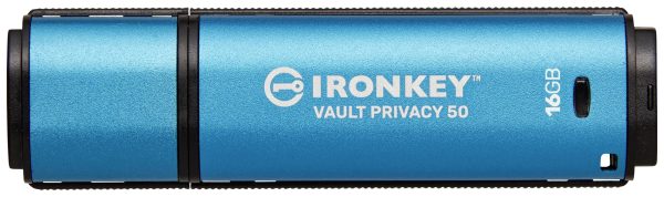 Kingston IronKey Vault Privacy 50 Series Pendrive USB Produkt nowy 16 GB czarno-niebieski IKVP50/16GB USB 3.2 Gen 1
