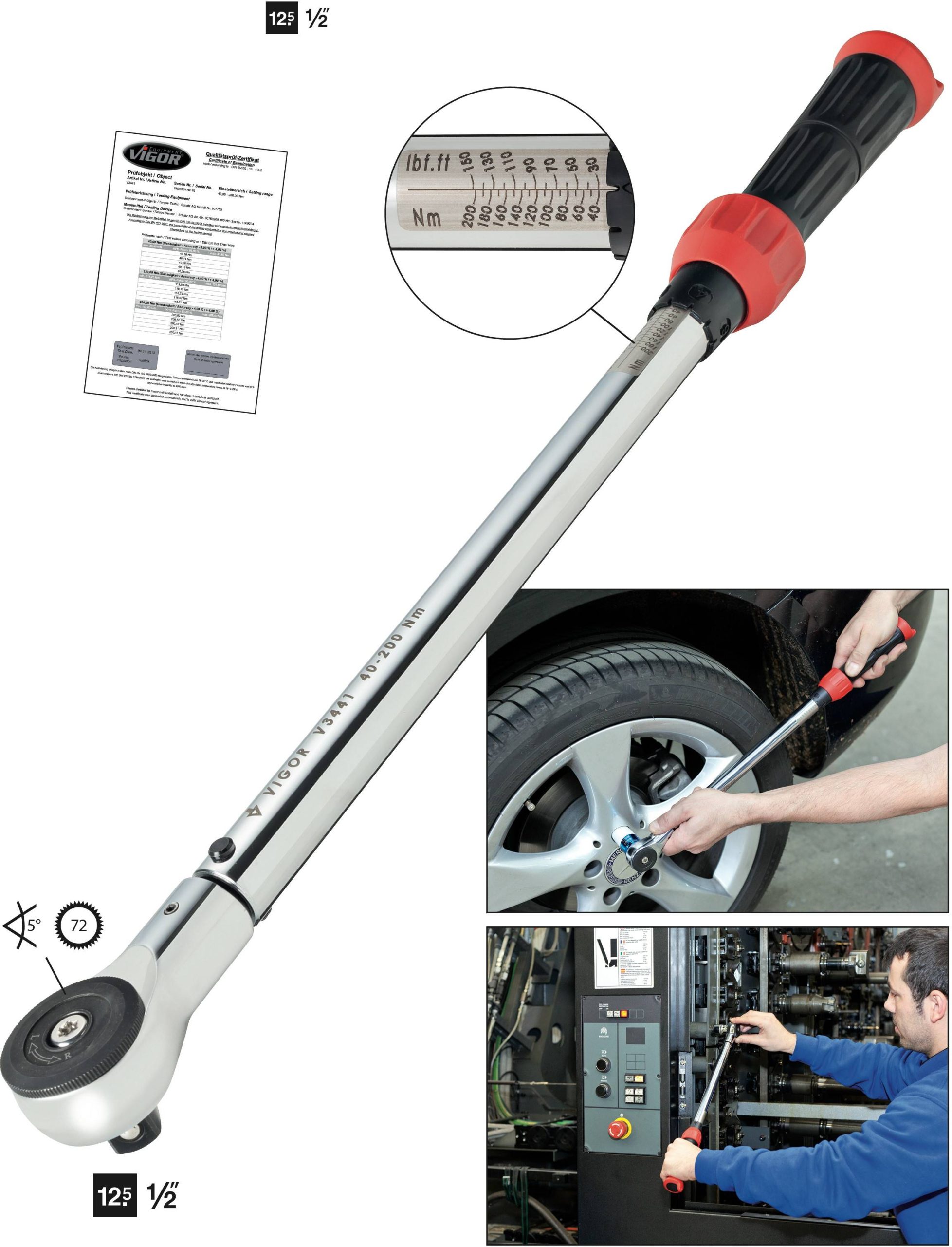 Hazet V3441 V3441 Klucz dynamometryczny z grzechotką 1/2" (12.5 mm) 40 - 200 Nm - obrazek 1