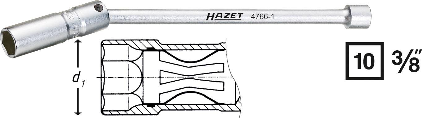 Hazet 4766-1 Klucz do świec zapłonowych - obrazek 1