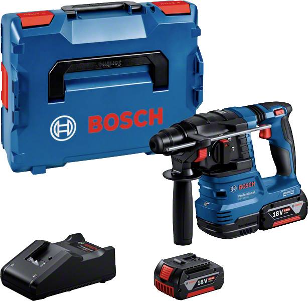 Bosch Professional GBH 18V-22 SDS-Plus-Młotowiertarka akumulatorowa 18 V 4 Ah Li-Ion zaw. 2 akumulatory, zaw. ładowarkę, - obrazek 1