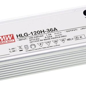 MEAN WELL HLG-120H-12A Sterownik LED, Transformator LED Stałonapięciowy, Stałonaprądowy 120 W 10 A 12 V/DC Układ PFC, Za MEAN WELL HLG-120H-12A Sterownik LED, Transformator LED Stałonapięciowy, Stałonaprądowy 120 W 10 A 12 V/DC Układ PFC, Za