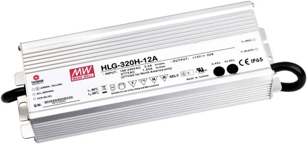 MEAN WELL HLG-320H-24B Sterownik LED, Transformator LED Stałonapięciowy, Stałonaprądowy 320 W 13.3 A 12 – 24 V/DC Ściemn