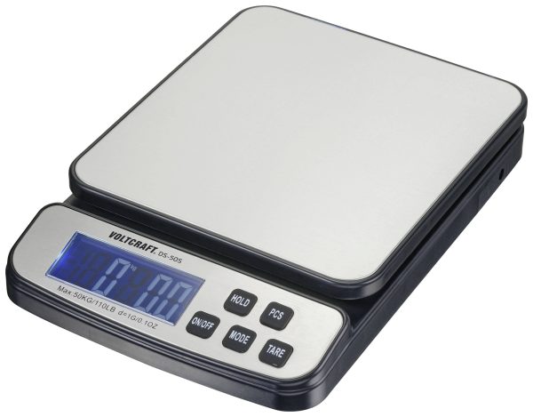 Waga stołowa VOLTCRAFT DS-50S Zakres pomiaru maks. 50 kg Podziałka 1 g srebrny