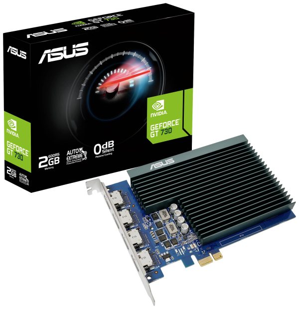 Asus Karta graficzna Nvidia GeForce GT730 2 GB GDDR5-RAM PCIe x1 HDMI Pasywne chłodzenie