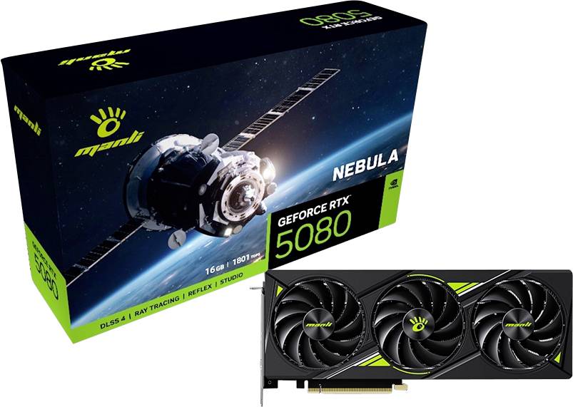 Manli Technology Karta graficzna Nvidia GeForce RTX 5080 Nebula HDMI, DisplayPort - obrazek 1