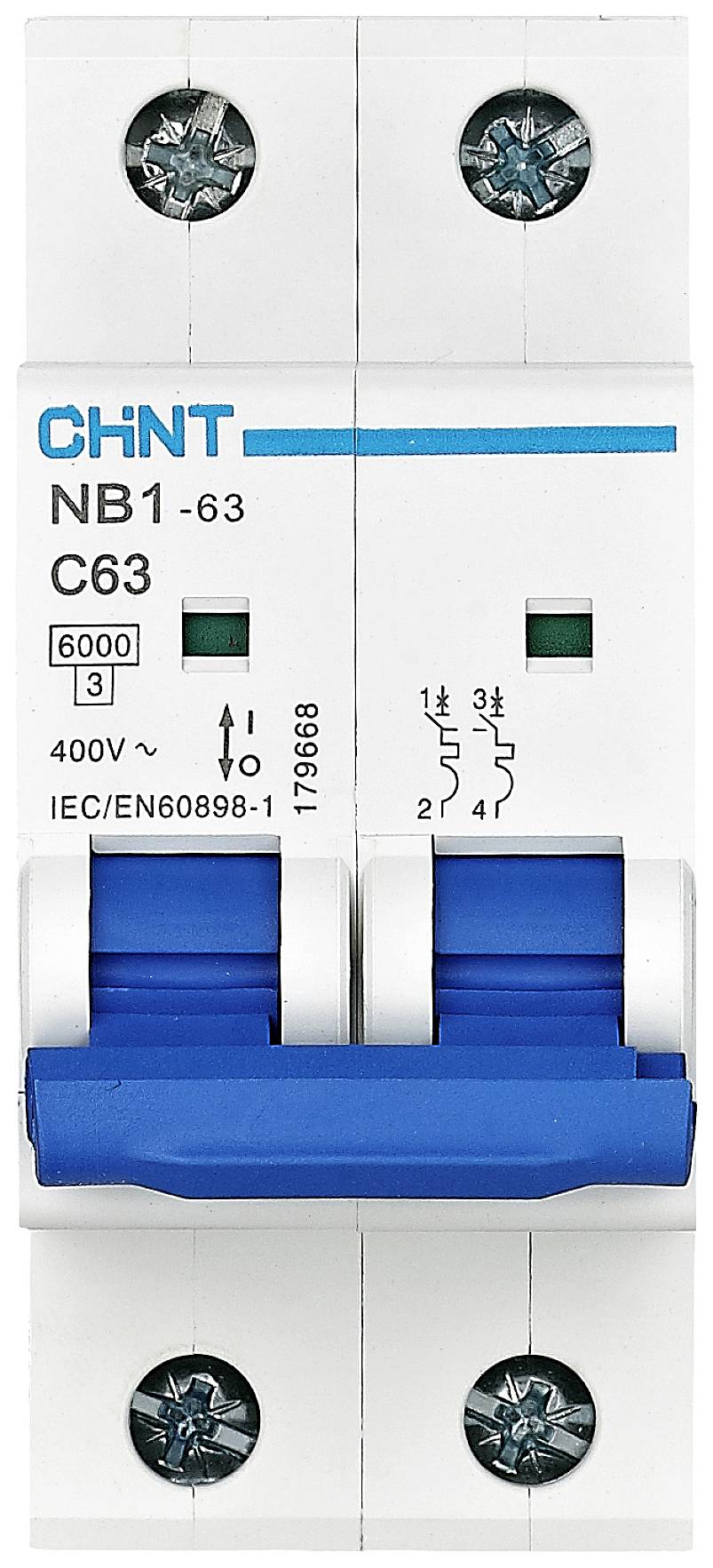 Wyłącznik automatyczny Chint NB1-63 2P C32 6kA DB 179663, 2 styki, 240 V, 415 V, 32 A - obrazek 1