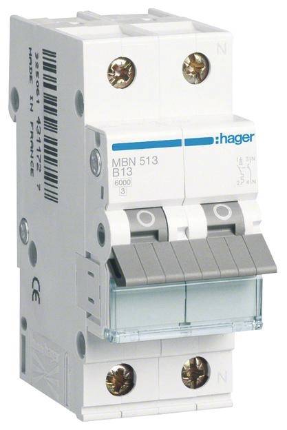 Hager MBN513 Wyłącznik automatyczny 2 styki 13 A 230 V - obrazek 1