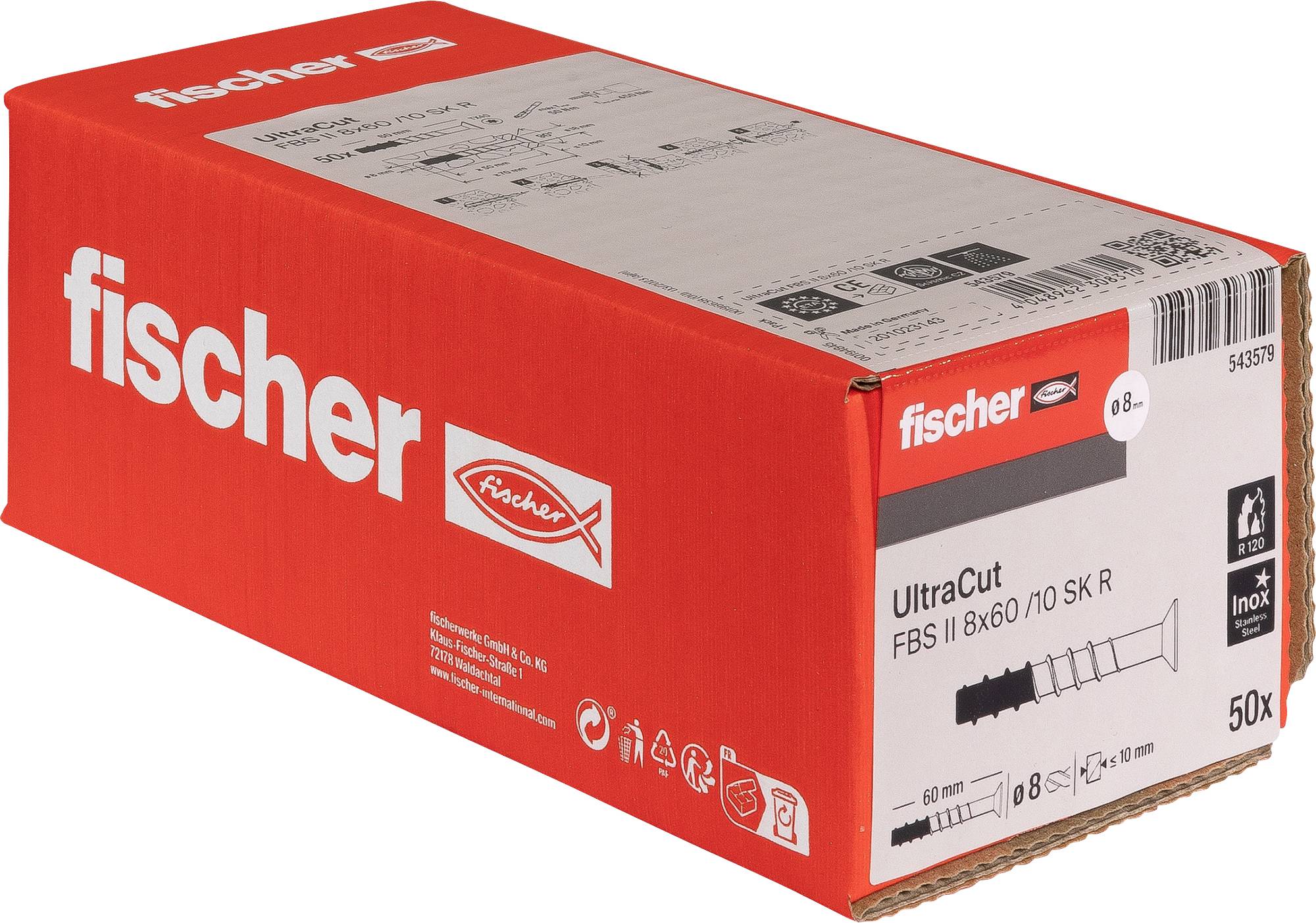Fischer 543579 fischer ULTRACUT FBS II 8x60 10/- SK A4 Śruba do betonu 50 szt. - obrazek 1