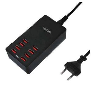 LogiLink PA0140 Stacja ładowania USB 44 W 8x USB-A czarny dom Auto-Detect