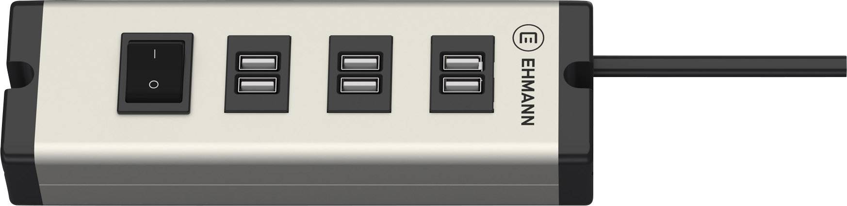 Ehmann USB Multilader 6-Port 6,3 A Stacja ładowania USB 6x USB-A Power Delivery aluminiowy, czarny dom - obrazek 1