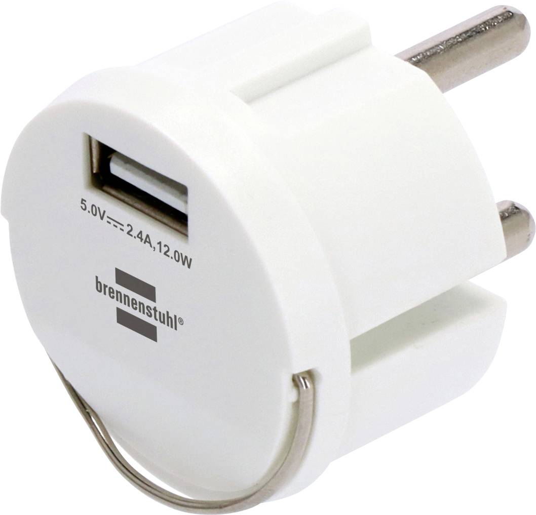 Brennenstuhl Brennenstuhl 1508110, USB, Weiß, IP44, 2,4 A, 5 V, 2,4 A Ładowarka USB 12 W 1x USB-A biały dom - obrazek 1