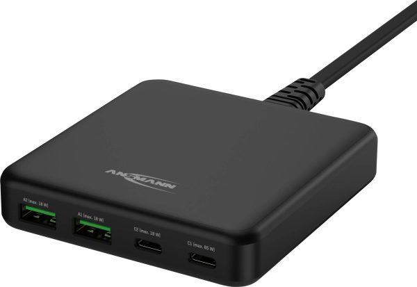 Ansmann Desktop Ladegerät DC465PD 65W Ładowarka USB 65 W 2x USB-A, 2x USB-C® Power Delivery czarny dom