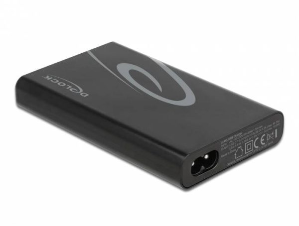 Delock 41453 Ładowarka USB USB-C, USB-A Power Delivery czarny gniazdo USB Power Delivery (USB-PD), Zabezpieczenie przed