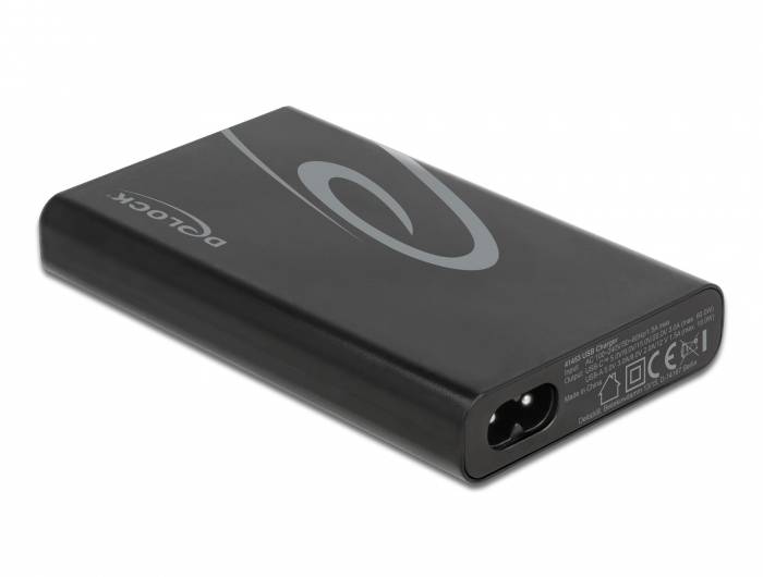Delock 41453 Ładowarka USB USB-C, USB-A Power Delivery czarny gniazdo USB Power Delivery (USB-PD), Zabezpieczenie przed - obrazek 1
