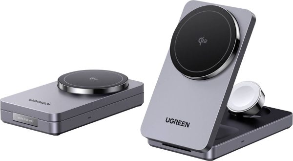 UGREEN W707 3-in-1 15W Magnetic Charger Bezprzewodowa ładowarka 15 W bezprzewodowe QI Magsafe, Bezprzewodowe ładowanie Q