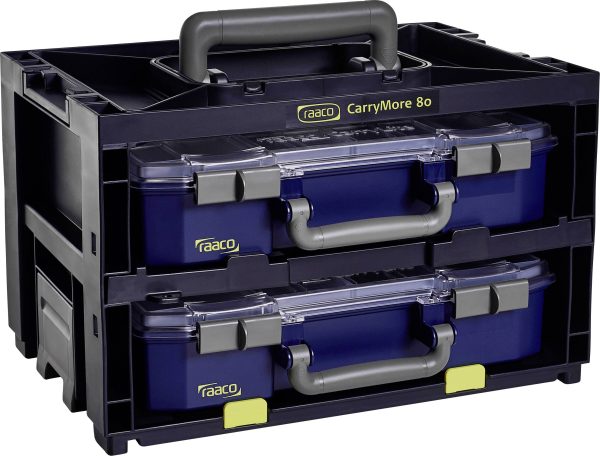 raaco CarryMore 80×2 Walizka (D x S x W) 278 x 386 x 241 mm wraz z uchwytem pudełko Opis 1 szt.