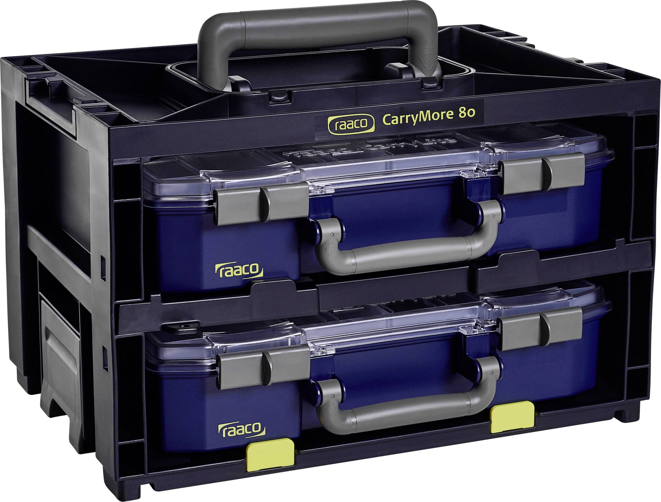 raaco CarryMore 80x2 Walizka (D x S x W) 278 x 386 x 241 mm wraz z uchwytem pudełko Opis 1 szt. - obrazek 1