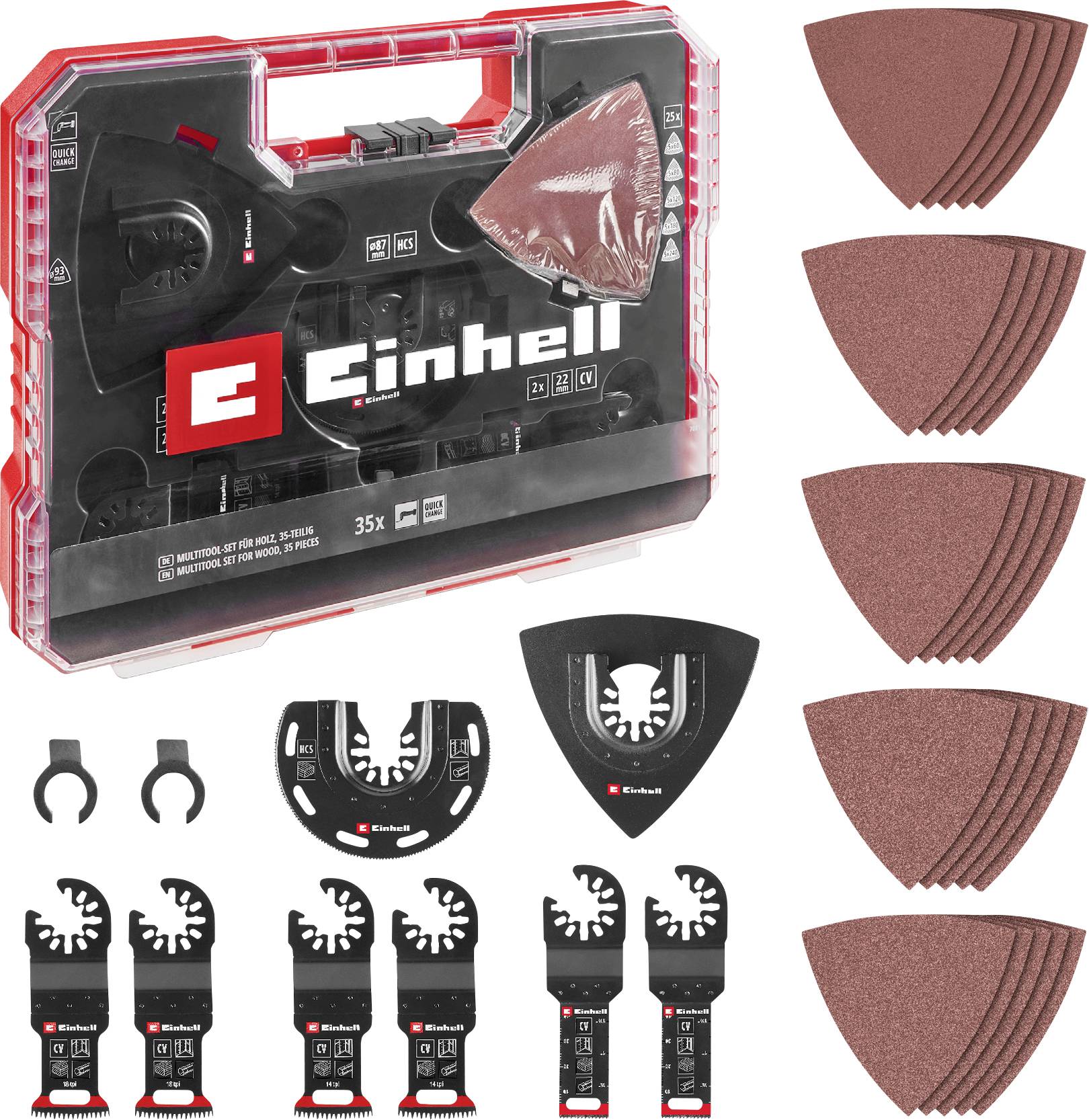 Einhell 708136 XLPLUS-CASE HCS, tlenek aluminium, stal chromowo-wanadowa Zestaw akcesoriów do multinarzędzia 1 zest. - obrazek 1