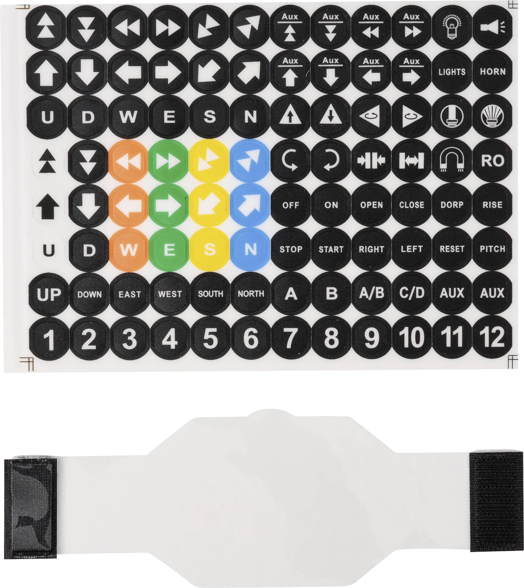 TRU COMPONENTS 6 Button cover & sticker TC-13660444 Zestaw akcesoriów zawiera osłonę, zawiera osłonę ochronną 1 szt. - obrazek 1