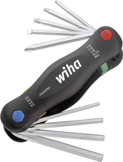 Wiha płaski, krzyżakowy Phillips, wewnętrzny sześciokąt, TORX wewnętrzny Zestaw kluczy trzpieniowych 1.5 mm, 2 mm, 2.5 m - obrazek 1
