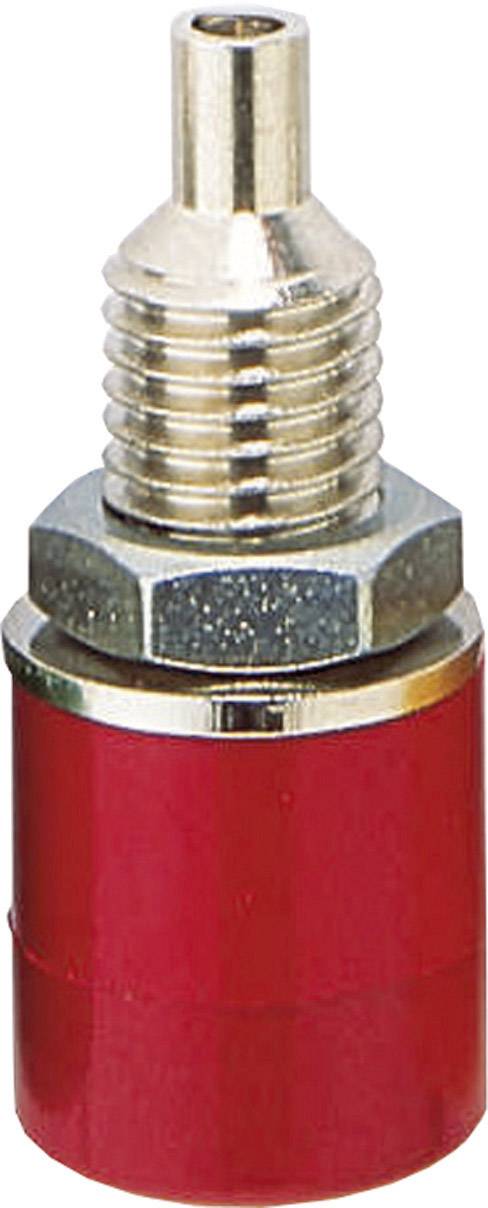 Gniazdo bananowe montażowe BKL Electronic 72306, izolowane, O 4 mm, 16 A, czerwone