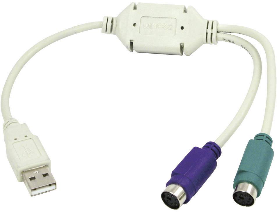 kabel USB 1.1 LogiLink AU0004A LogiLink - Tastatur- / Maus-Adapter - PS/2 (W), [1x złącze męskie USB-A 1.1 - 2x złącze ż - obrazek 1