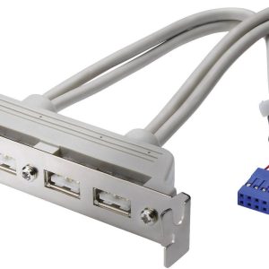 Digitus USB 2.0 adapter [4x złącze żeńskie USB 2.0 10-pin – 2x złącze żeńskie USB-A 2.0] DIGITUS – USB-Slotblechkabel 20