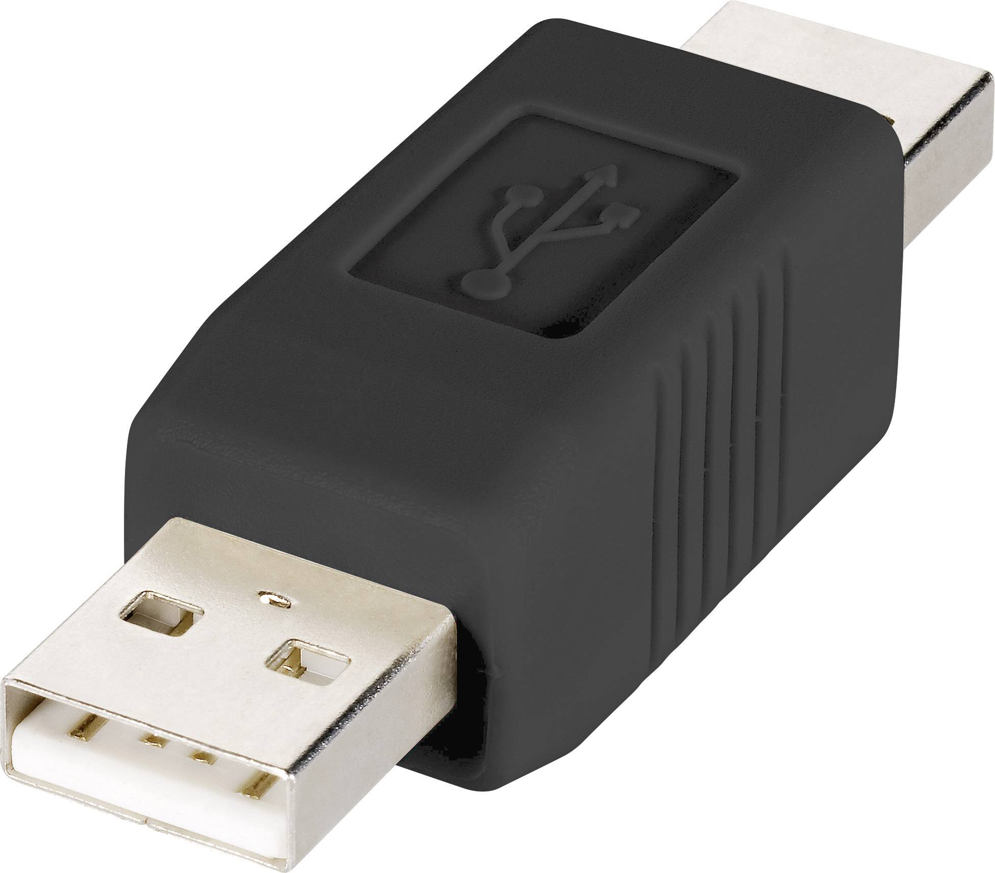 adapter USB 2.0 Renkforce RF-4079673 rf-usba-02, [1x złącze męskie USB-A 2.0 - 1x złącze męskie USB-A 2.0] - obrazek 1