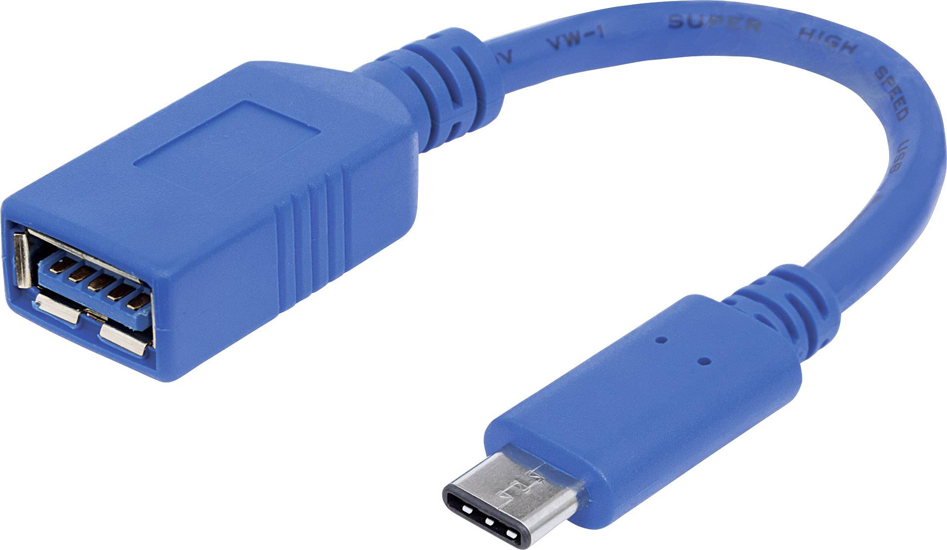Manhattan USB 2.0, USB 3.2 Gen 1 (USB 3.0) adapter [1x złącze żeńskie USB-A 3.2 Gen 1 (USB 3.0) - 1x złącze męskie USB-C - obrazek 1