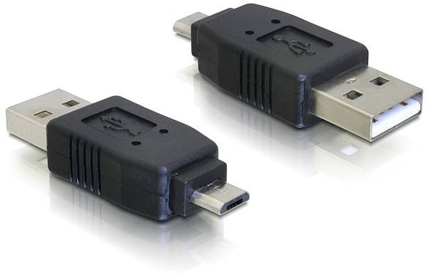 Delock USB 2.0 adapter [1x złącze męskie Micro-B USB 2.0 - 1x złącze męskie USB-A 2.0] 65036 0 mm - obrazek 1